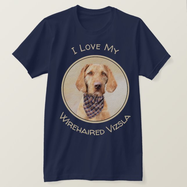 Trådlös Vizsla-målning - Cute Original Hund Art T Shirt (Design framsida)