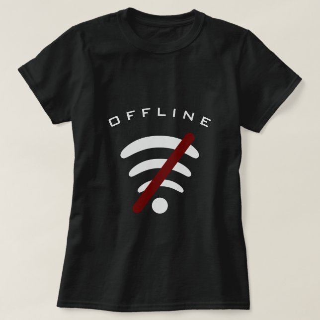 Trådlös Zon T-Shirt Offline - Anpassningsbar Text (Design framsida)