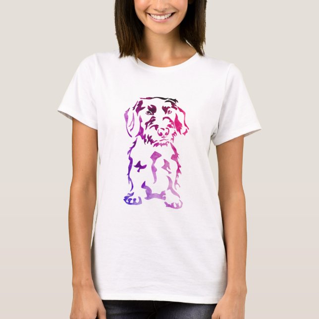 Trådlösa Dachshund Hund T-shirt (Framsida)