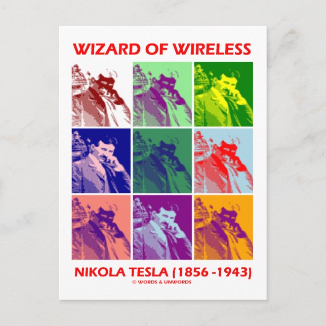Trådlösa (Nikola Tesla Nine Bilder) Vykort (Framsida)
