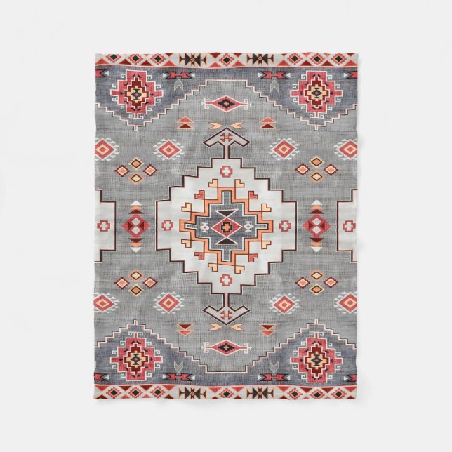 Trådlösa trådar: Heritage Boho Moroccan Geometry Fleecefilt (Framsidan)