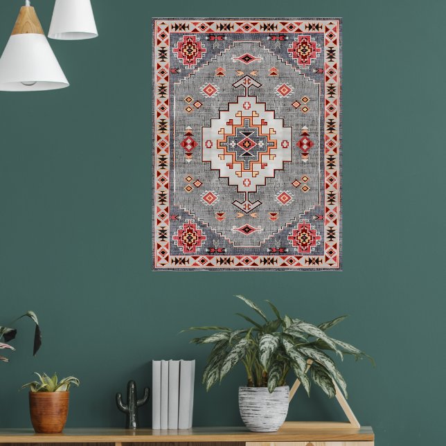 Trådlösa trådar: Heritage Boho Moroccan Geometry Poster (Vardagsrum 1)