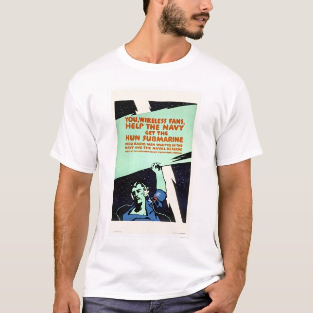 Trådlösafläktar, hjälper marinen (US02299) Tee Shirt (Framsida)