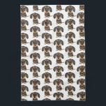 Trådlöst Dachshund| Cute Teckel-Hund mönstrad Kökshandduk<br><div class="desc">Wirehred Dachshund Älskare KkökTowel. Cute vild boar och tan färgad Teckel. Ta en titt på Jenns Doodle World för ännu mer heminredning och gåvor med den här roligten Doxie-design.</div>