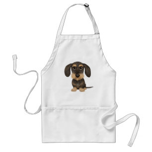 Trådlöst Dachshund  Cute Tecknad hund Teckel Förkläde
