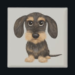 Trådlöst Dachshund| Cute Tecknad hund Teckel Magnet<br><div class="desc">En roligt kylskåp för kabelanslutna Dachshund älskare. Teckel (Wirehded vild boar) och brunt färgad Teckel. Besök Jenns Doodle World för ännu fler tillbehör till hem och kontor med denna rolig hund och mer originella avlyssnare hund design.</div>