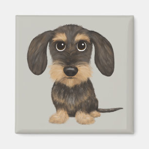 Trådlöst Dachshund  Cute Tecknad hund Teckel Magnet