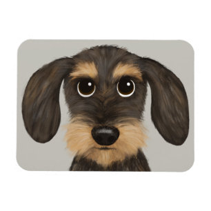 Trådlöst Dachshund  Cute Tecknad hund Teckel Magnet