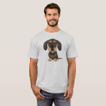 Trådlöst Dachshund| Cute Tecknad hund Teckel T Shirt<br><div class="desc">Cute Dachshund Tecknad hund Shirt. Teckel (Wirehded vild boar) och brunt färgad Teckel. Gör en underbarare gåva till hundälskare med vajrar.</div>