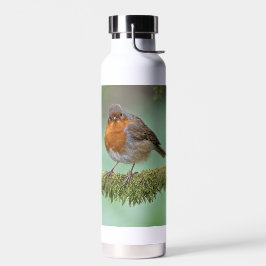 Trådlöst termiskt flaska med ett foto av ett robin