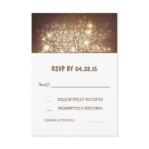 Trädlyktor Rustika Träbröllops-svarskort