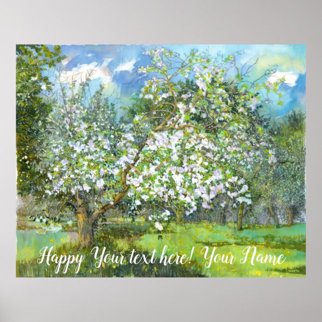 Trädmålningsfärg för blommande trädgård poster (Framsidan)