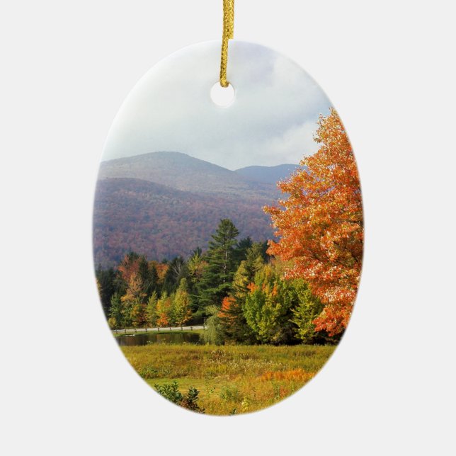 Trädmontering Mansfield Vermont Julgransprydnad Keramik (Framsidan)