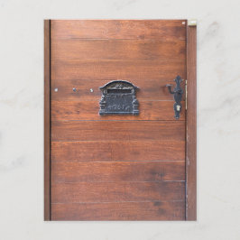 Trädörr med brevfack vykort