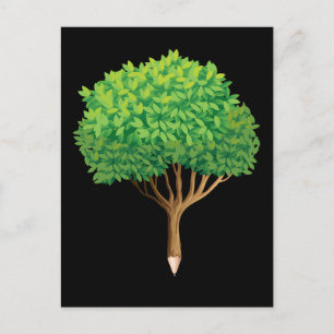 Trädpenna Inspirerande Naturälskare Konstnär Vykort