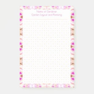 Trädpunktsplan för skräddarsytt rosa brunt punkt post-it block
