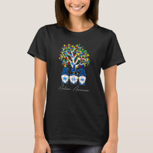 Trädpussel & Tomtar Autism Autism Medvetenhet Mån T Shirt