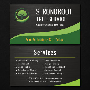 Trädservice Arborist Metallisk Visitkort