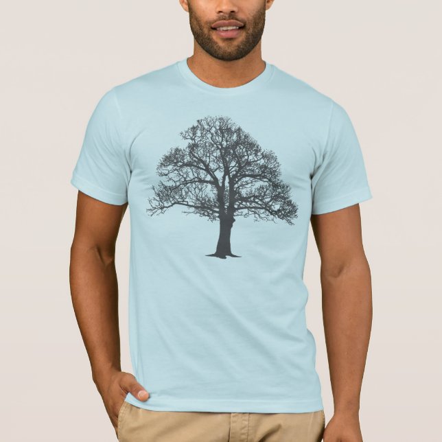 TrädSilhouette, unisex- färdig utslagsplats Tee Shirt (Framsida)