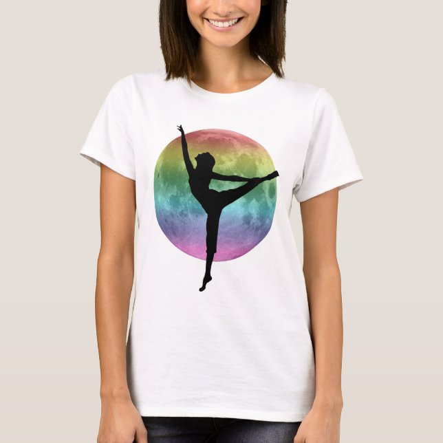 Trädskjorta för måne med dansarrainbow t-shirt (Framsida)