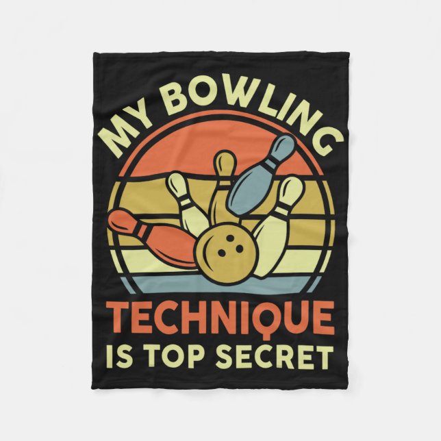 Trädskjorta Min Bowling-teknik är topphemlig D Fleecefilt (Framsidan)