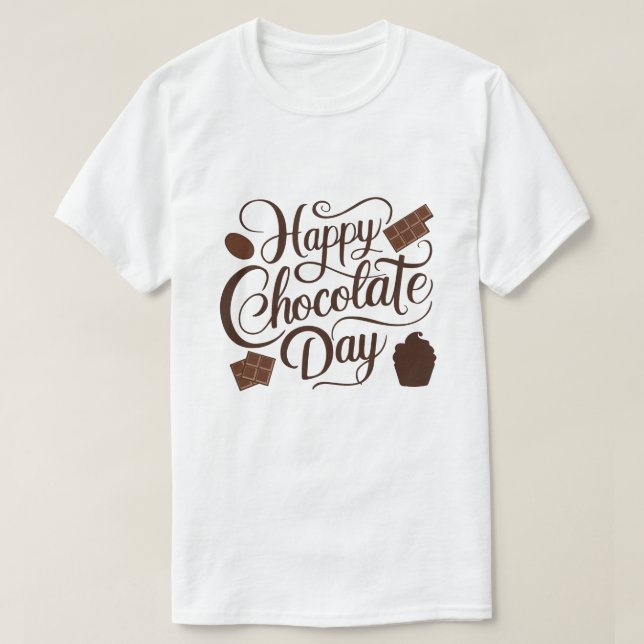 Trädskjortsdesign för chokladdagen i lycklig t shirt (Design framsida)