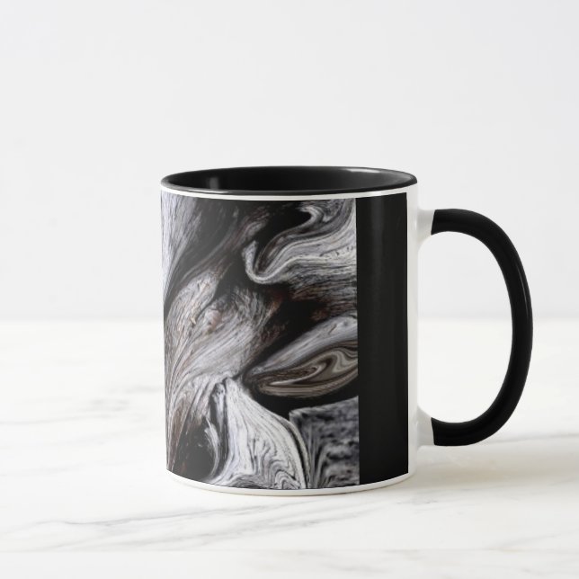 "TRÄDSTAM" 11 uns. SVART RINGERKAFFEMUGG Mugg (Höger)