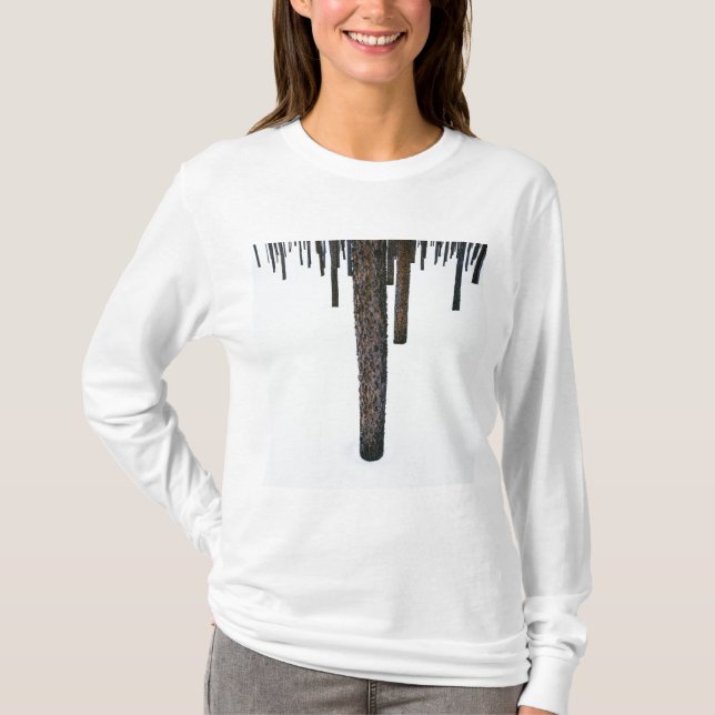 Trädstammar i snö tee shirt (Framsida)