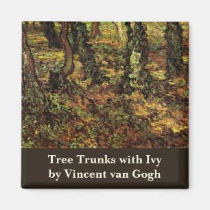 Trädstammar med murgröna av Vincent van Gogh Magnet