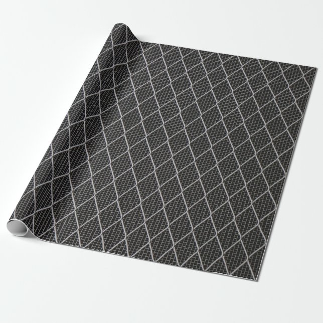 Trådstängslet grått metall presentpapper (Utrullad)
