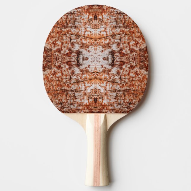 Trädstock Uppklippt Foto Mixad Media Upprepande Mö Pingisracket (Framsidan)