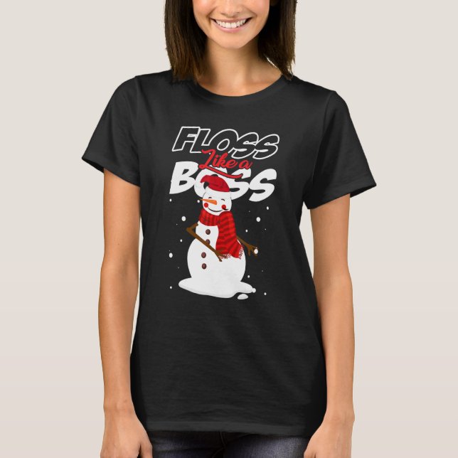Trådtandborsta som en boss Snömannen trådtandborst T Shirt (Framsida)