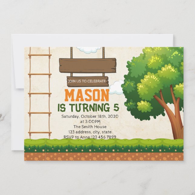 Trädtoppskurs festsnbjudan inbjudningar (Framsida)