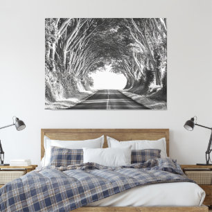 TrädTunnel Kauai Fotografi Svart och Vitt Canvastryck