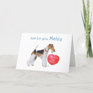 Trådvalpsterrier Valentine Helgkort