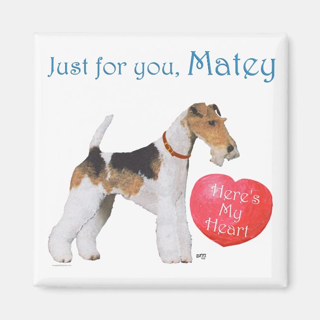 Trådvalpsterrier Valentine Magnet (Framsidan)