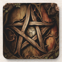 Träeffektpentagram Underlägg