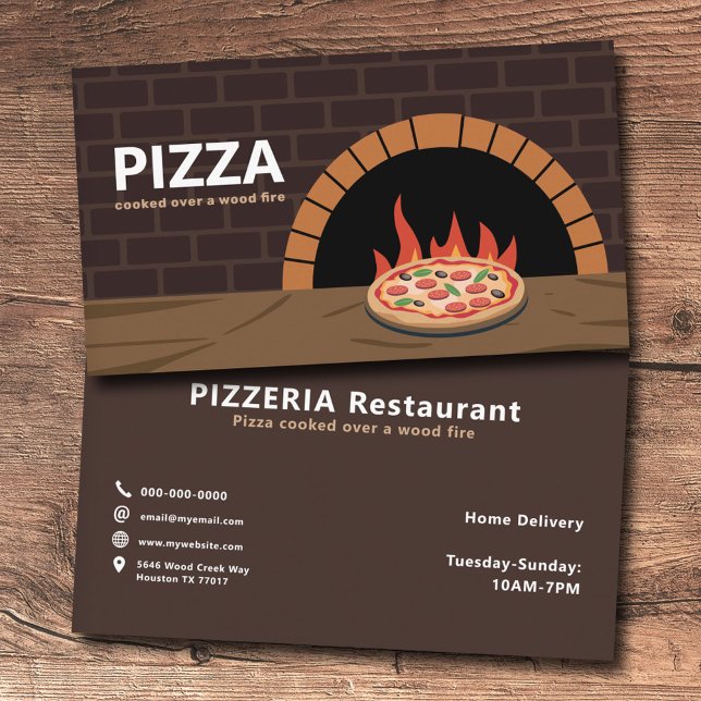 Träeldad ugn - Pizza Visitkort (Wood-fired Oven - Pizza Business Card)