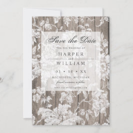 Träet Rustic land och snöre sparar datumet Inbjudningar