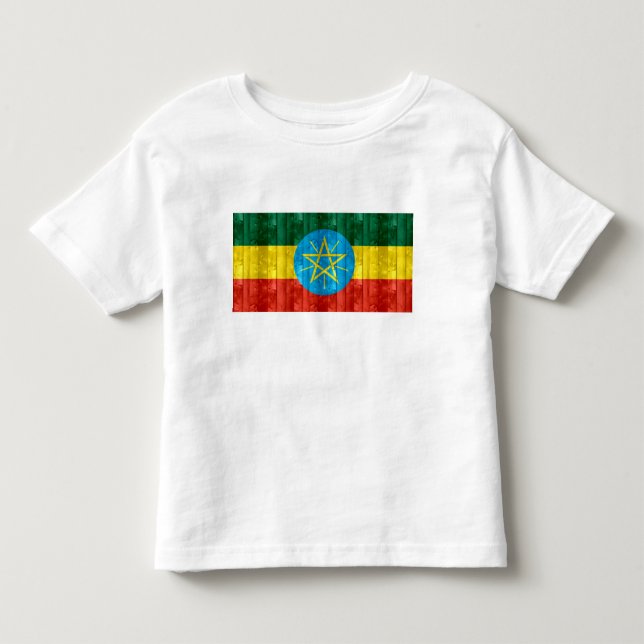 Träetiopisk flagga t shirt (Framsida)