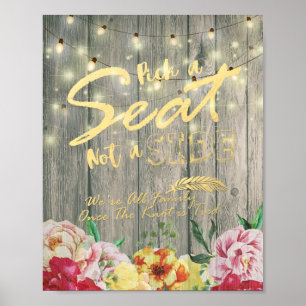 Träets Blommigt Plocka ett säte som inte är ett si Poster