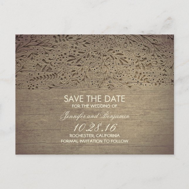 Träets blommigt, spara datum meddelande vykort (Framsida)