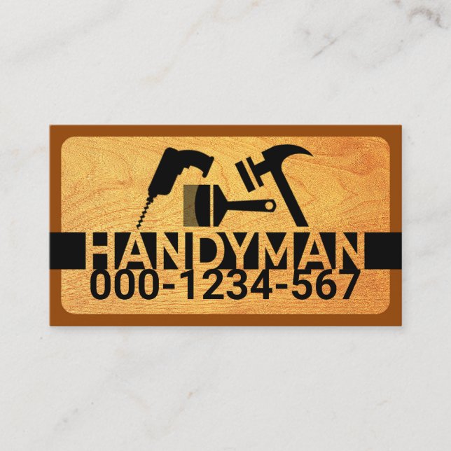 Träets Handyman Verktyg Signage Visitkort (Framsida)