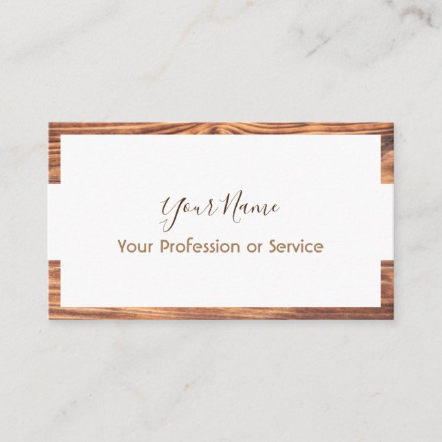 Träets ram-design för insida-tjänster! visitkort (Framsida)