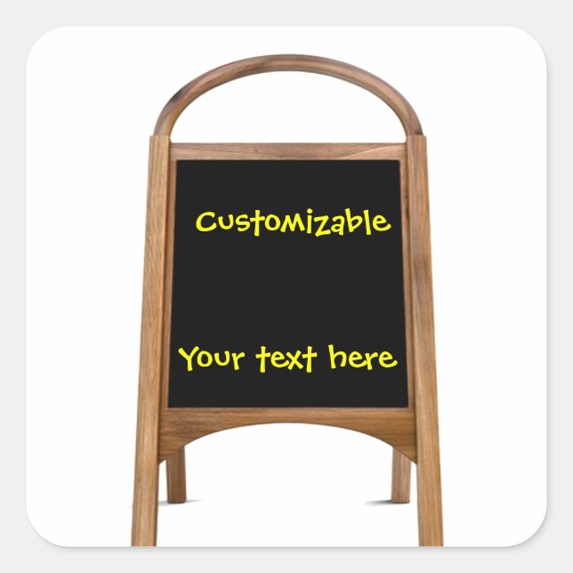 Träets sandwich Board Fyrkantigt Klistermärke (Framsida)