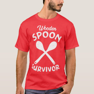 Träets Spoon Survivor Distress White Text T Shirt