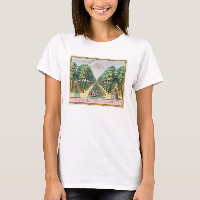 Träets utseende till huset och de två sidobänkarna t-shirt (Framsida)