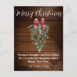 Träets vattenfärg julgran vykort