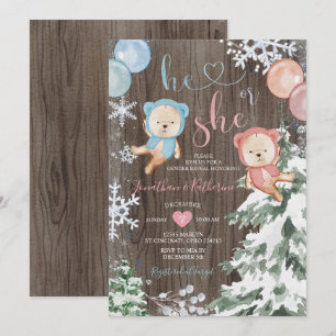 Träets vinterpärm, Gender Reveal Snöflingor Inbjudningar