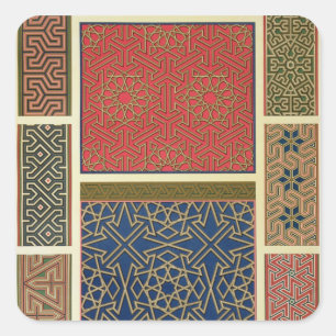 Träfack och gräns, från "Arab Art as Fyrkantigt Klistermärke